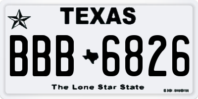 TX license plate BBB6826