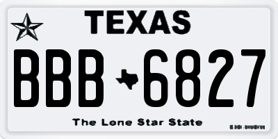 TX license plate BBB6827