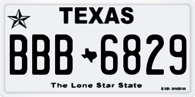 TX license plate BBB6829