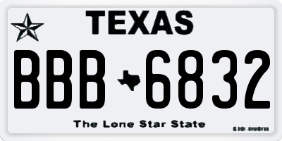 TX license plate BBB6832