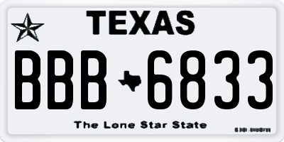 TX license plate BBB6833