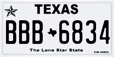 TX license plate BBB6834