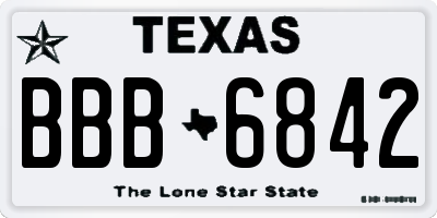 TX license plate BBB6842