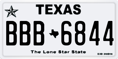 TX license plate BBB6844