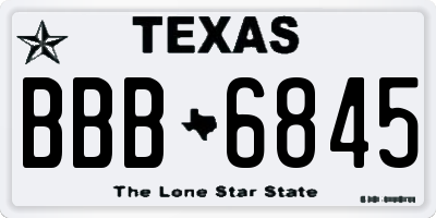 TX license plate BBB6845