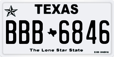 TX license plate BBB6846