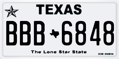 TX license plate BBB6848