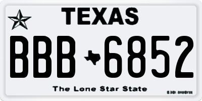 TX license plate BBB6852