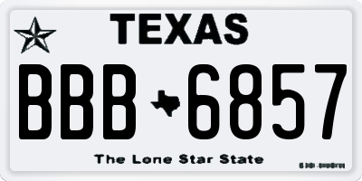 TX license plate BBB6857