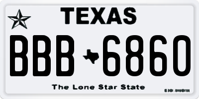 TX license plate BBB6860