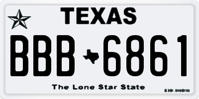 TX license plate BBB6861