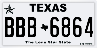 TX license plate BBB6864