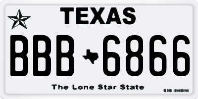 TX license plate BBB6866