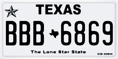 TX license plate BBB6869