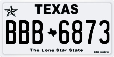 TX license plate BBB6873