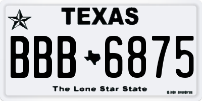 TX license plate BBB6875