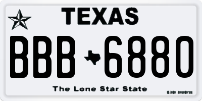 TX license plate BBB6880