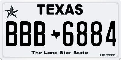 TX license plate BBB6884
