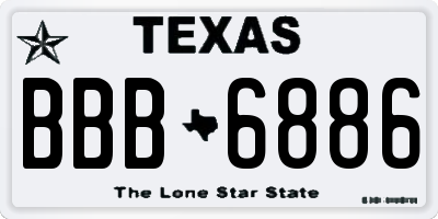 TX license plate BBB6886