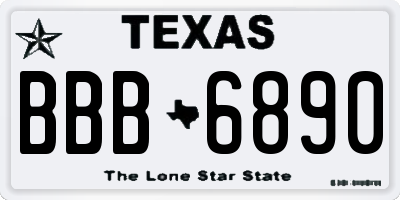 TX license plate BBB6890