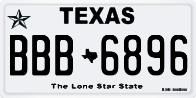 TX license plate BBB6896