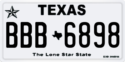 TX license plate BBB6898