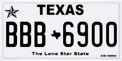 TX license plate BBB6900