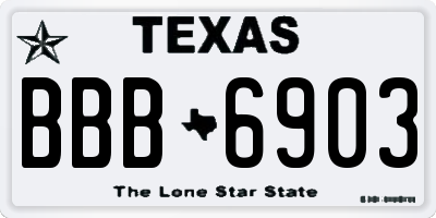 TX license plate BBB6903