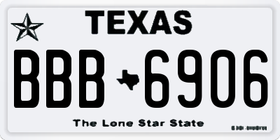 TX license plate BBB6906