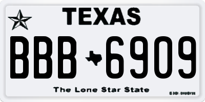 TX license plate BBB6909