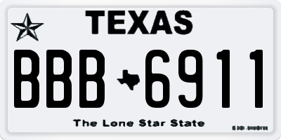 TX license plate BBB6911