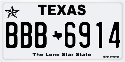 TX license plate BBB6914