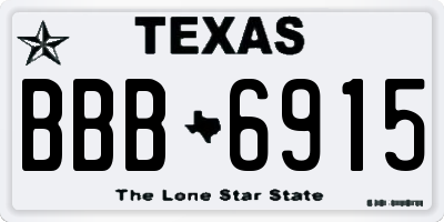 TX license plate BBB6915
