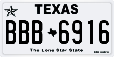 TX license plate BBB6916