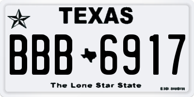 TX license plate BBB6917