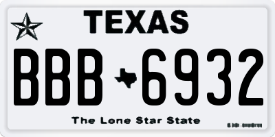 TX license plate BBB6932