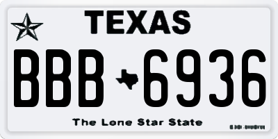 TX license plate BBB6936