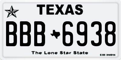 TX license plate BBB6938