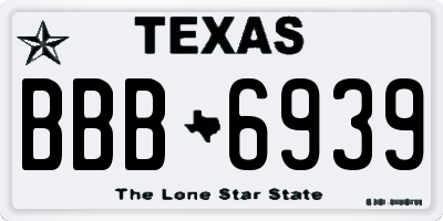 TX license plate BBB6939