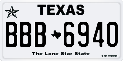 TX license plate BBB6940