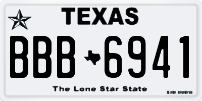 TX license plate BBB6941