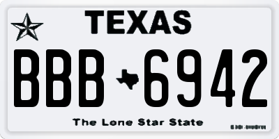 TX license plate BBB6942