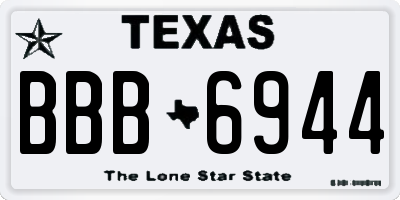 TX license plate BBB6944