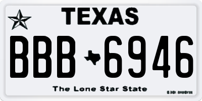 TX license plate BBB6946