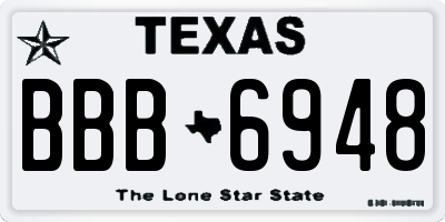 TX license plate BBB6948