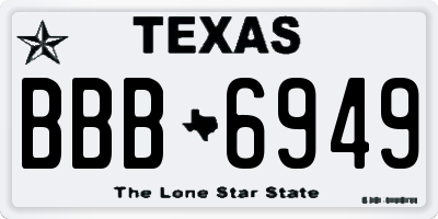 TX license plate BBB6949