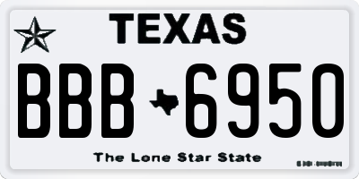 TX license plate BBB6950