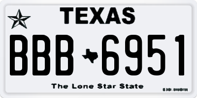 TX license plate BBB6951