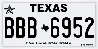 TX license plate BBB6952