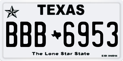 TX license plate BBB6953